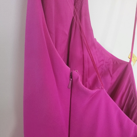 Carmen Marc Valvo fuchsia halter dress